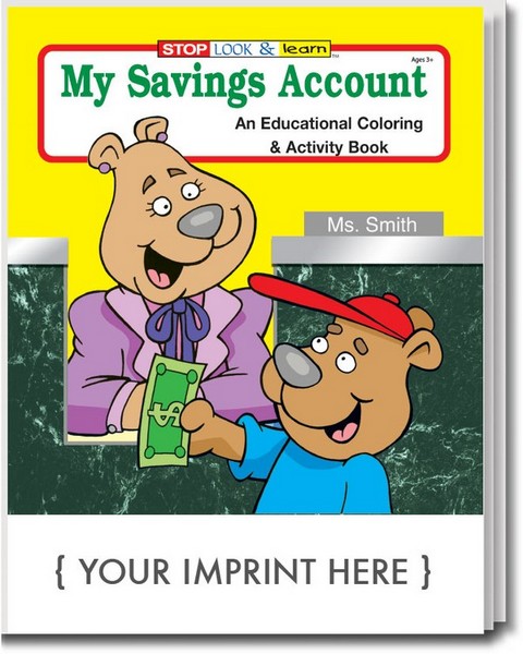 CS0545 My Savings Account Coloring and Activity BOOK with Custom Impri